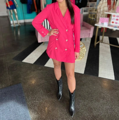 Shop Day + Moon Women's Blazer Dress In Hot Pink