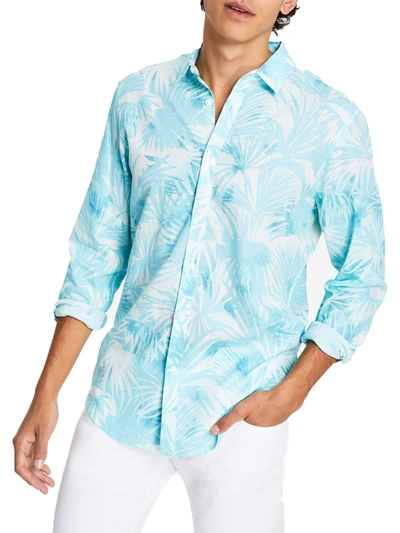 Shop Inc Andy Mens Print Linen Button-down Shirt In Multi