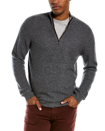 Shop Magaschoni 1/4-zip Cashmere Sweater In Grey