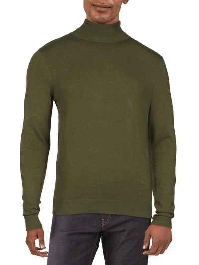 Shop Alfani Tucker Mens Regular Fit Ribbed Trim Turtleneck Sweater In Multi