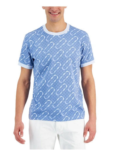 Shop Alfani Mens Crewneck Geometric T-shirt In Multi