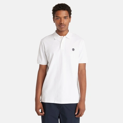 Shop Timberland Men's Millers River Pique Polo Shirt In White