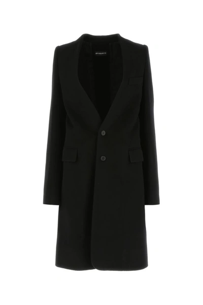 Shop Ann Demeulemeester Woman Black Wool Blend Celine Coat