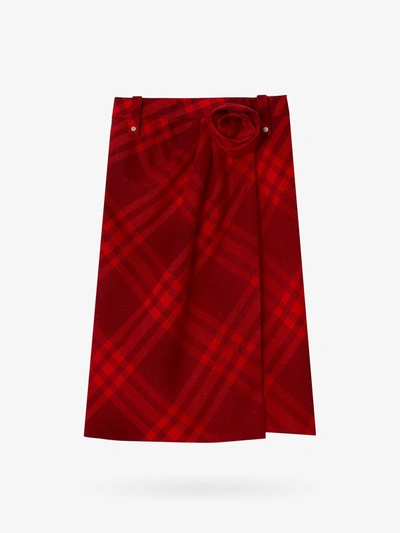 Shop Burberry Woman Skirt Woman Red Skirts