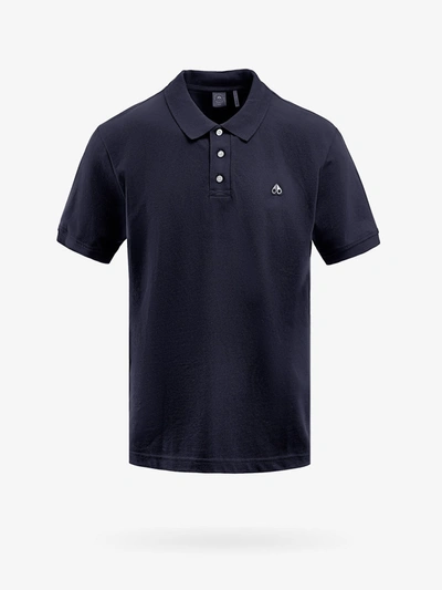 Shop Moose Knuckles Man Polo Shirt Man Blue Polo Shirts