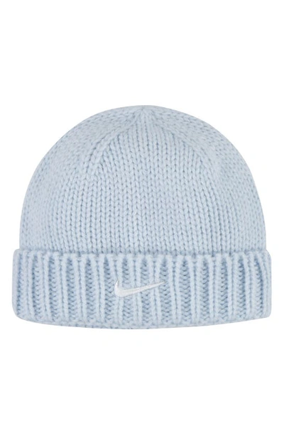 Nike Cable Knit Beanie & Booties Set In Blue Tint