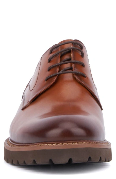 Shop Vintage Foundry Devon Plain Toe Lug Sole Derby In Cognac