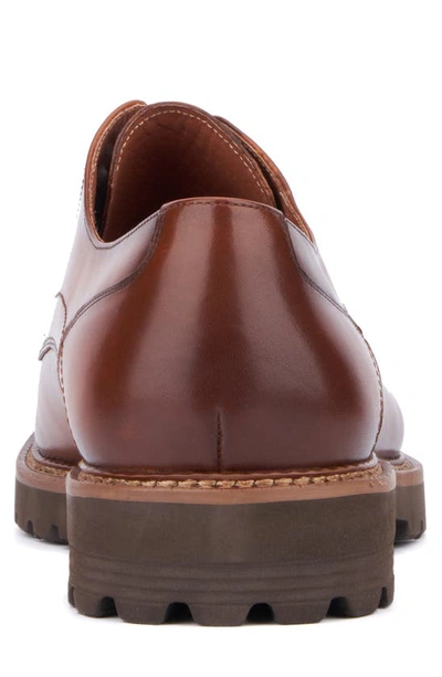 Shop Vintage Foundry Devon Plain Toe Lug Sole Derby In Cognac