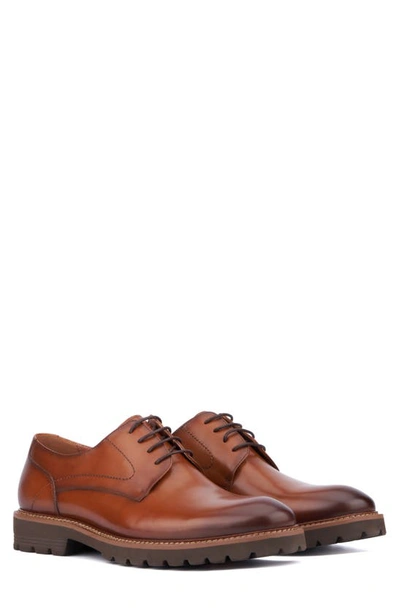 Shop Vintage Foundry Devon Plain Toe Lug Sole Derby In Cognac