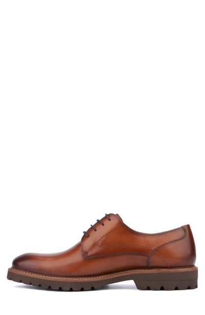 Shop Vintage Foundry Devon Plain Toe Lug Sole Derby In Cognac