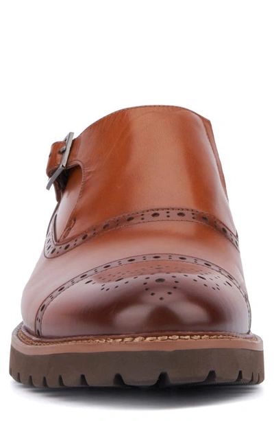 Shop Vintage Foundry Nyle Lug Sole Monk Strap Loafer In Cognac