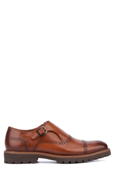 Shop Vintage Foundry Nyle Lug Sole Monk Strap Loafer In Cognac