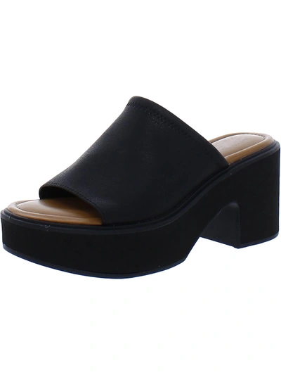 Shop Naturalizer Cassie Womens Faux Leather Slip On Platform Sandals In Black