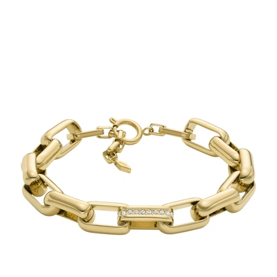 Shop Fossil Women's Archival Glitz Gold-tone Brass Chain Bracelet