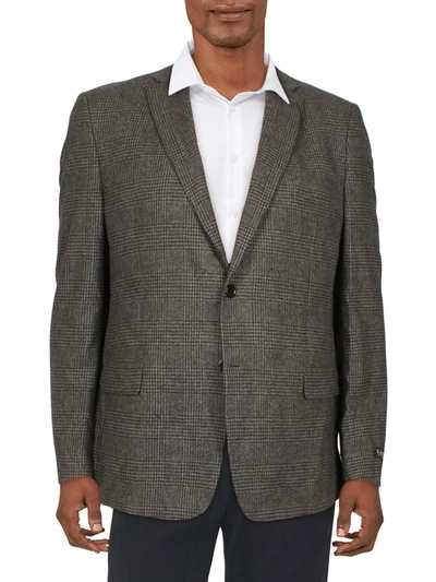 Shop Lauren Ralph Lauren Lane Mens Wool Classic Fit Two-button Blazer In Grey