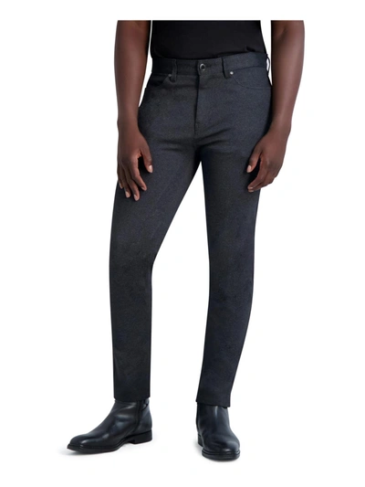 Shop Karl Lagerfeld Mens Mid-rise Heathered Straight Leg Jeans In Black