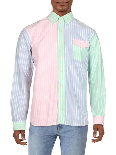 Shop Polo Ralph Lauren Oxford Mens Classic Fit Stripe Button-down Shirt In Multi