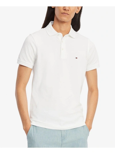Shop Tommy Hilfiger 1985 Mens Logo Slim Fit Polo In White