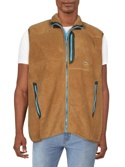 Shop Lacoste Mens Sherpa Colorblock Vest In Multi