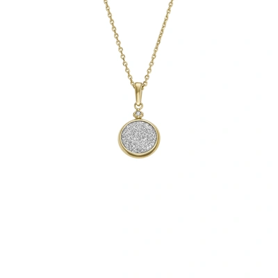 Fossil Women's Hazel Glitz Paper Gold-tone Stainless Steel Pendant Necklace In Gold