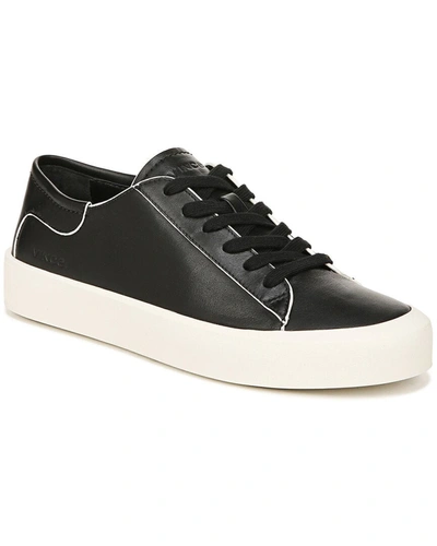 Shop Vince Gabi-2 Leather Sneaker In Black