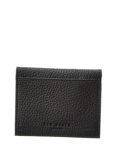 Shop Ted Baker Pannal Color Leather Card Holder In Black