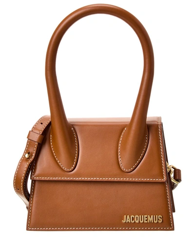 Shop Jacquemus Le Chiquito Moyen Leather Shoulder Bag In Brown