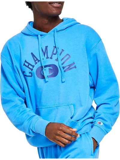 Shop Champion Mens Vintage Wash Pullover Hoodie In Blue