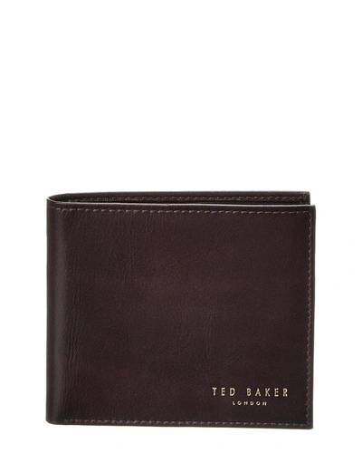 Shop Ted Baker Fhils Leather Bifold Wallet In Brown