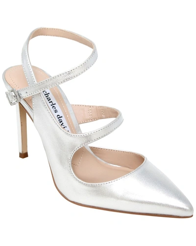 Shop Charles David Ronni Leather Pump In Silver
