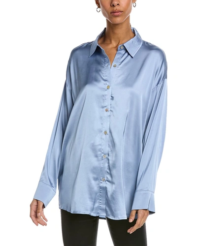 Shop Chaser Silky Blouse In Blue