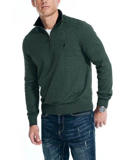 Shop Nautica Mens Knit 1/4 Zip Pullover Sweater In Multi