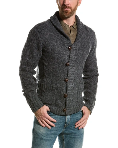 Shop Loft 604 Wool Shawl Collar Cardigan In Grey