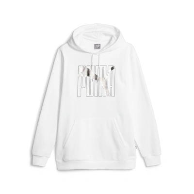 Shop Puma Men's Ess+ Logo Lab Hoodie In White