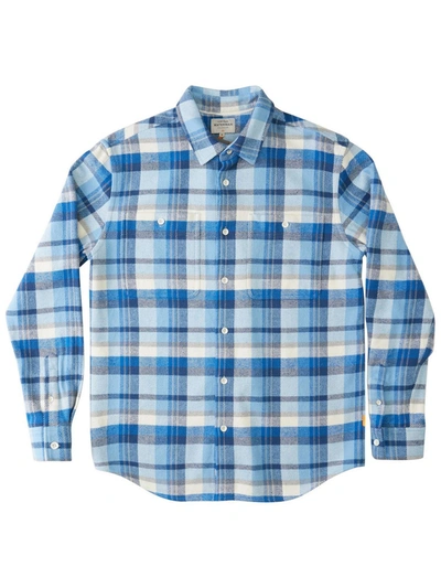 Shop Quiksilver Mens Flannel Plaid Button-down Shirt In Blue