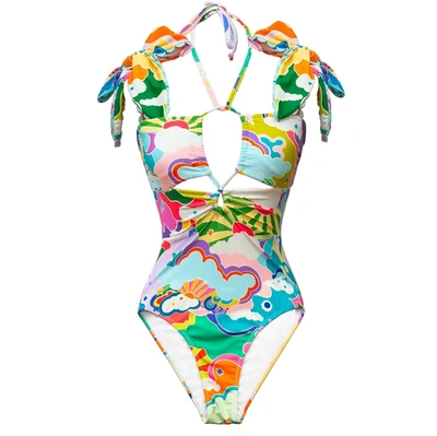 Shop Celia B Magic Sky Bathing Suit In Colorful In Multi