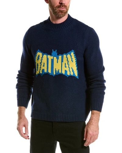 Shop Lanvin Wool & Cashmere-blend Mock Neck Sweater In Blue