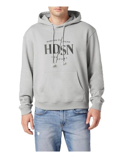 Shop Hudson Mens Graphic Pullover Hoodie In Grey