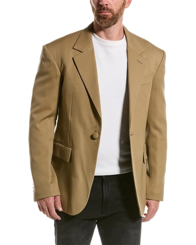 Shop Lanvin Silk-lined Wool Jacket In Brown