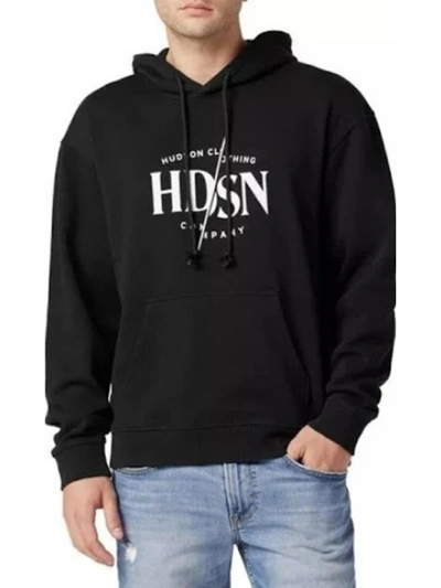 Shop Hudson Mens Graphic Pullover Hoodie In Black
