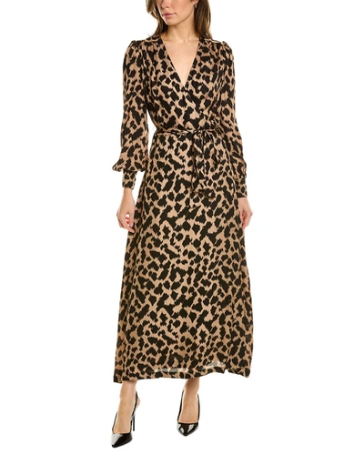 Shop Brooks Brothers Wrap Dress In Brown