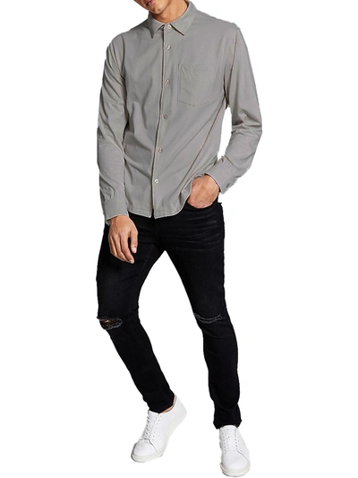 Shop And Now This Mens Knit Collared Button-down Shirt In Grey