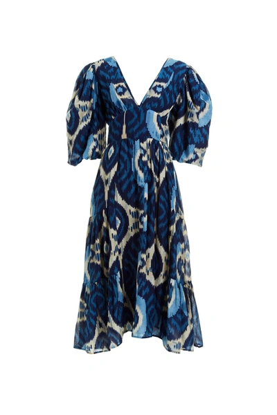 Shop Love The Label Elise Dress In Salome Navy In Multi
