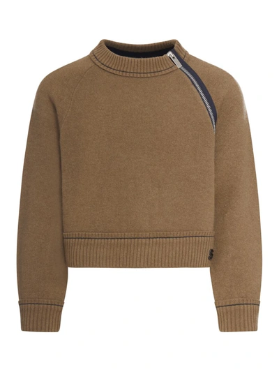 Shop Sacai Pullover Sweater In Nude & Neutrals