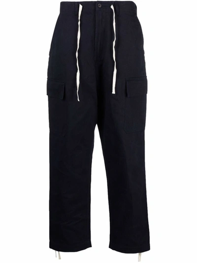 Shop Universal Works Cotton Cargo Trousers In Blue