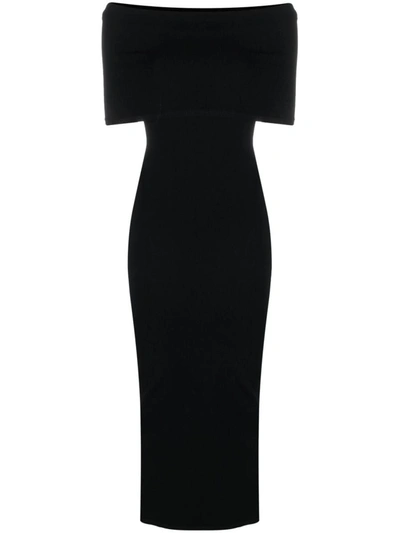 Shop Wardrobe.nyc Off The Shoulder Midi Dress In Black