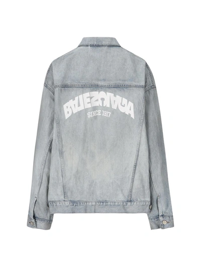 Shop Balenciaga Jackets In Dirty Blue