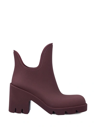 Shop Burberry Flat Shoes In Aubergine
