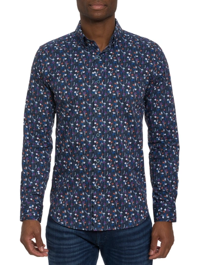 Shop Robert Graham Egger Long Sleeve Knit Button Down Shirt In Multi