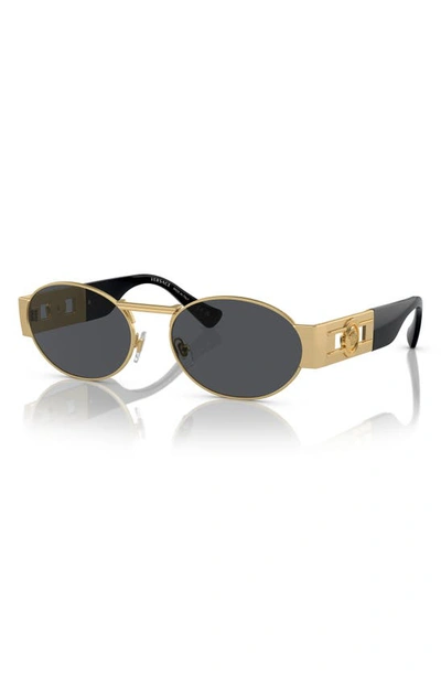 Versace 56mm Oval Sunglasses In Dark Grey